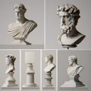 Icon of a weighted sculptural base with upright statue silhouette